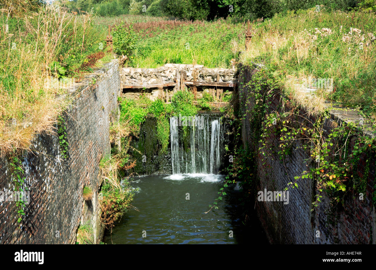 Disused Lock on the River Ant at Ebgidge Mill near North Walsham, Norfolk, UK. Stock Photo