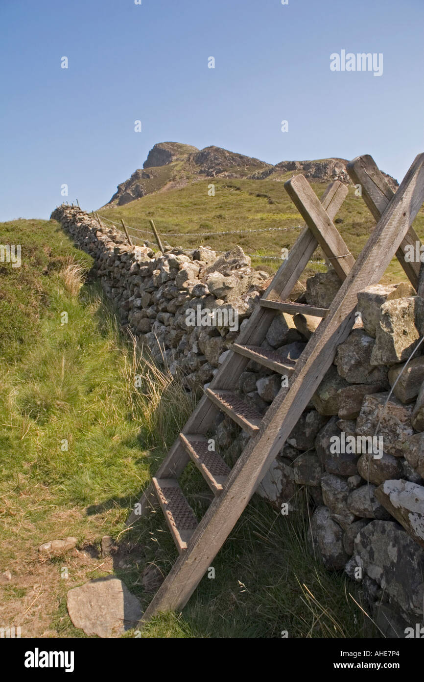 Stile over Dry Stone Wall North Wales UK Stock Photo Alamy