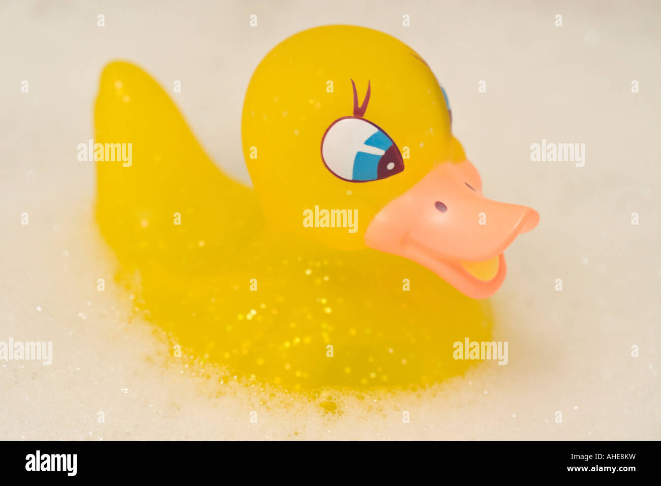 Rubber duck in bubble bath Stock Photo Alamy