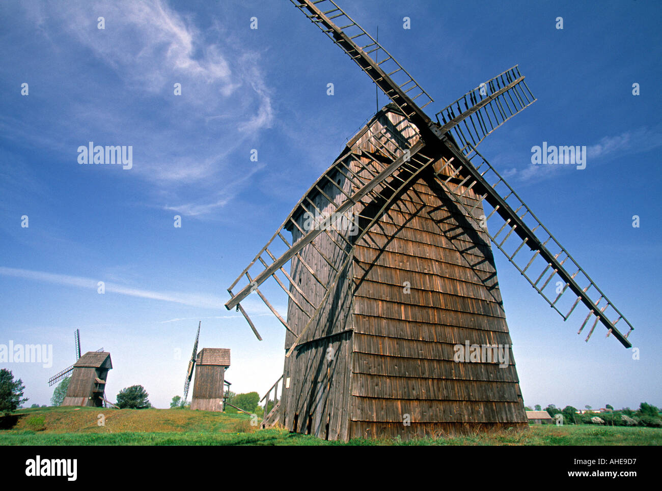 Old Windmills, Lednogora, Wielkopolska, Poland Stock Photo Alamy