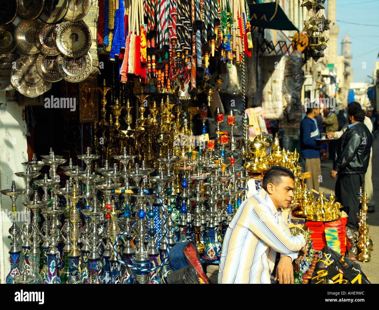 Sheesha vendor in Khan Al Khalili Cairo Stock Photo
