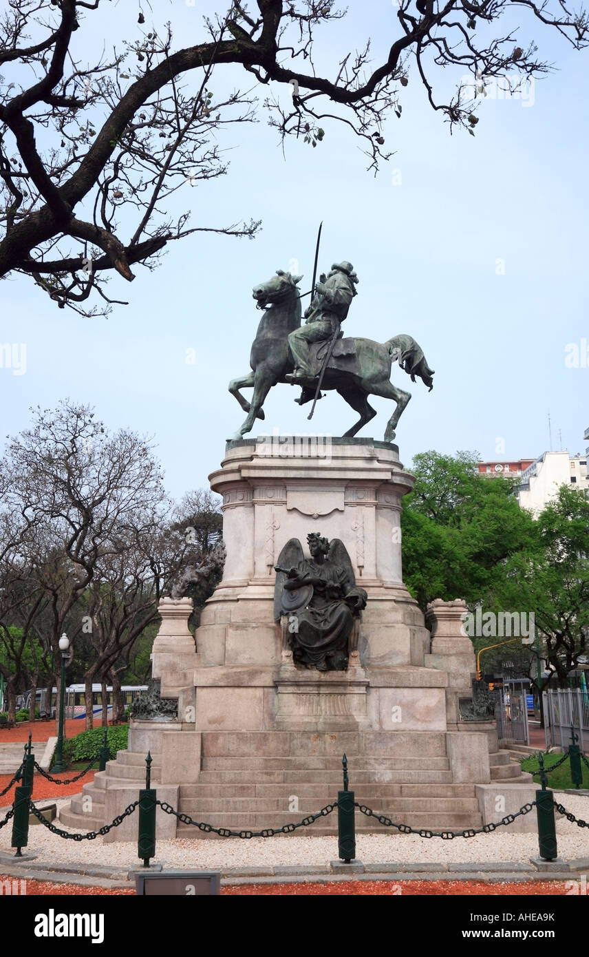 Plaza Italia monument to Garibaldi and park, Buenos Aires, Argentina Stock Photo