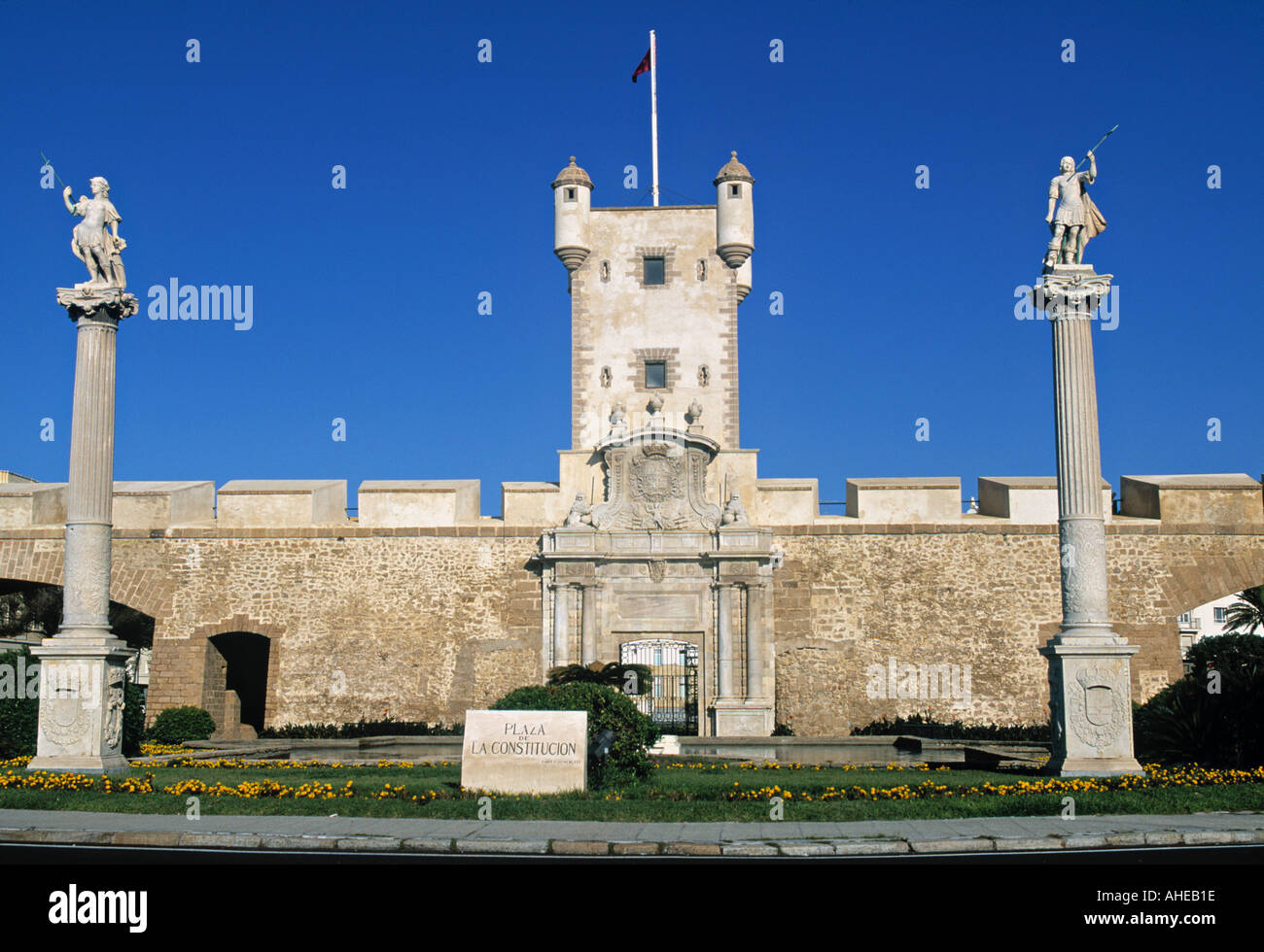 Old City Gate, Puerta De Tierra, Cadiz, Spain Stock Photo