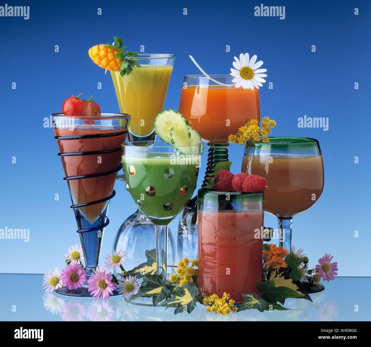 Fruit cocktails and smoothies editorial food Stock Photo Alamy