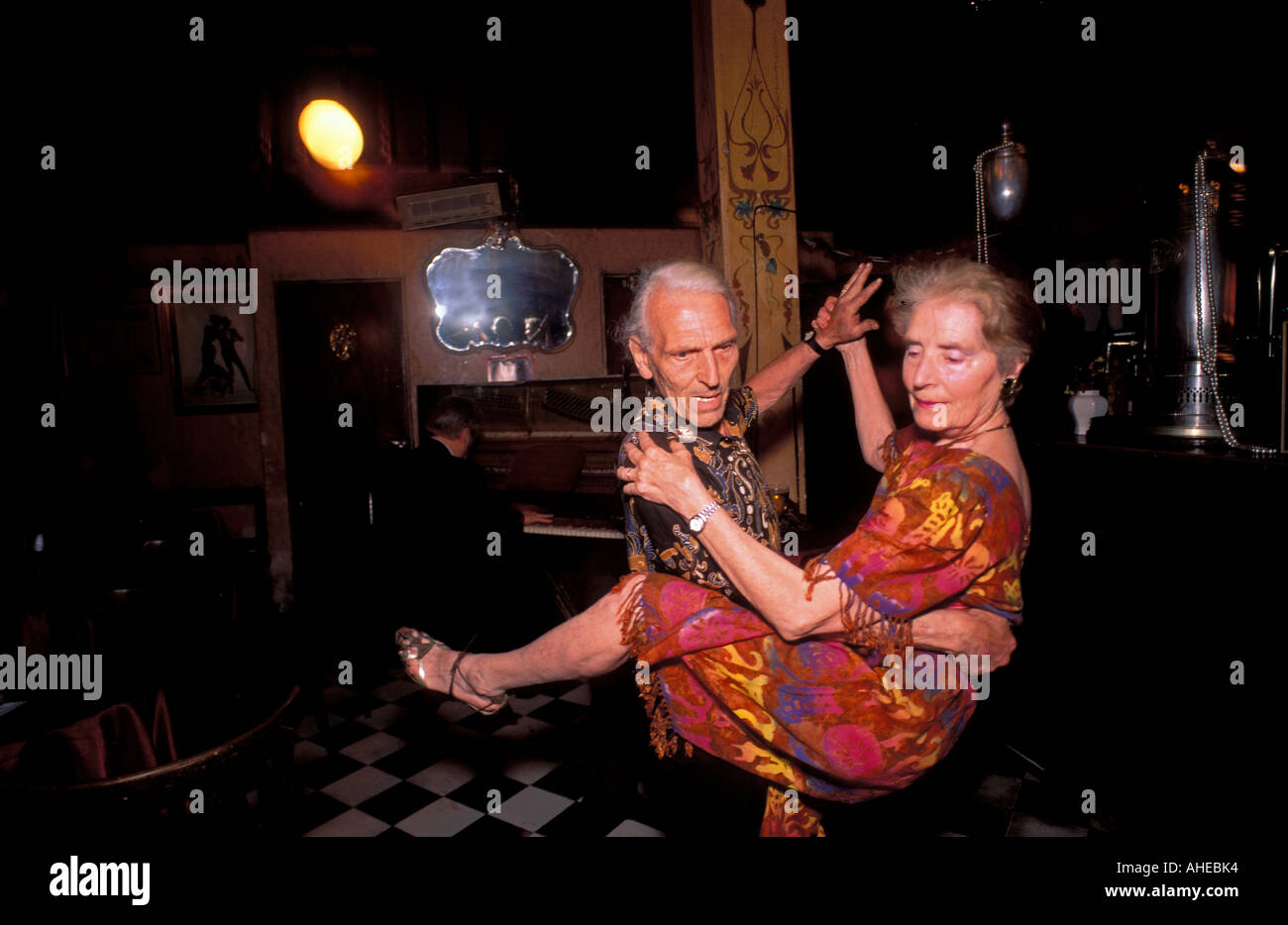 Elder Tango dancers, Buenos Aires, Argentina. Stock Photo