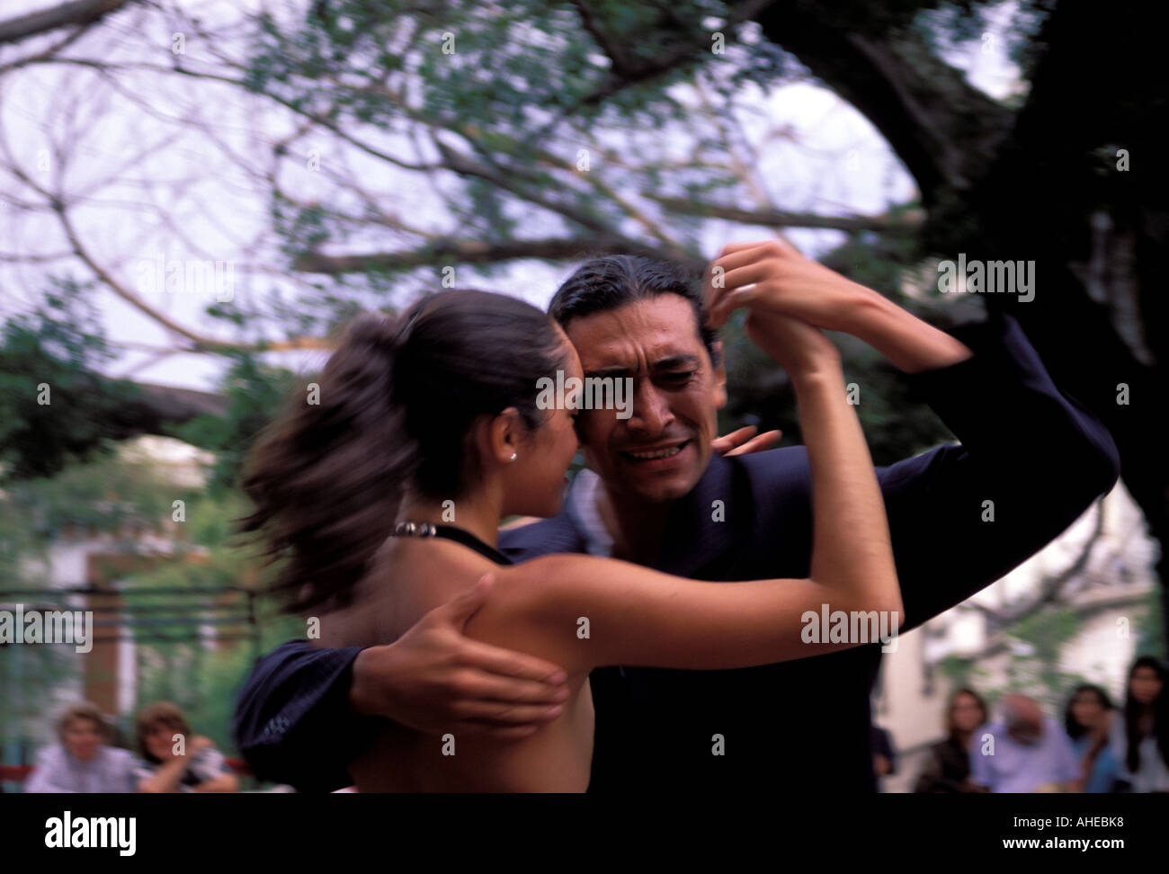 Tango competition in the Buenos Aires streets Argentina. Stock Photo
