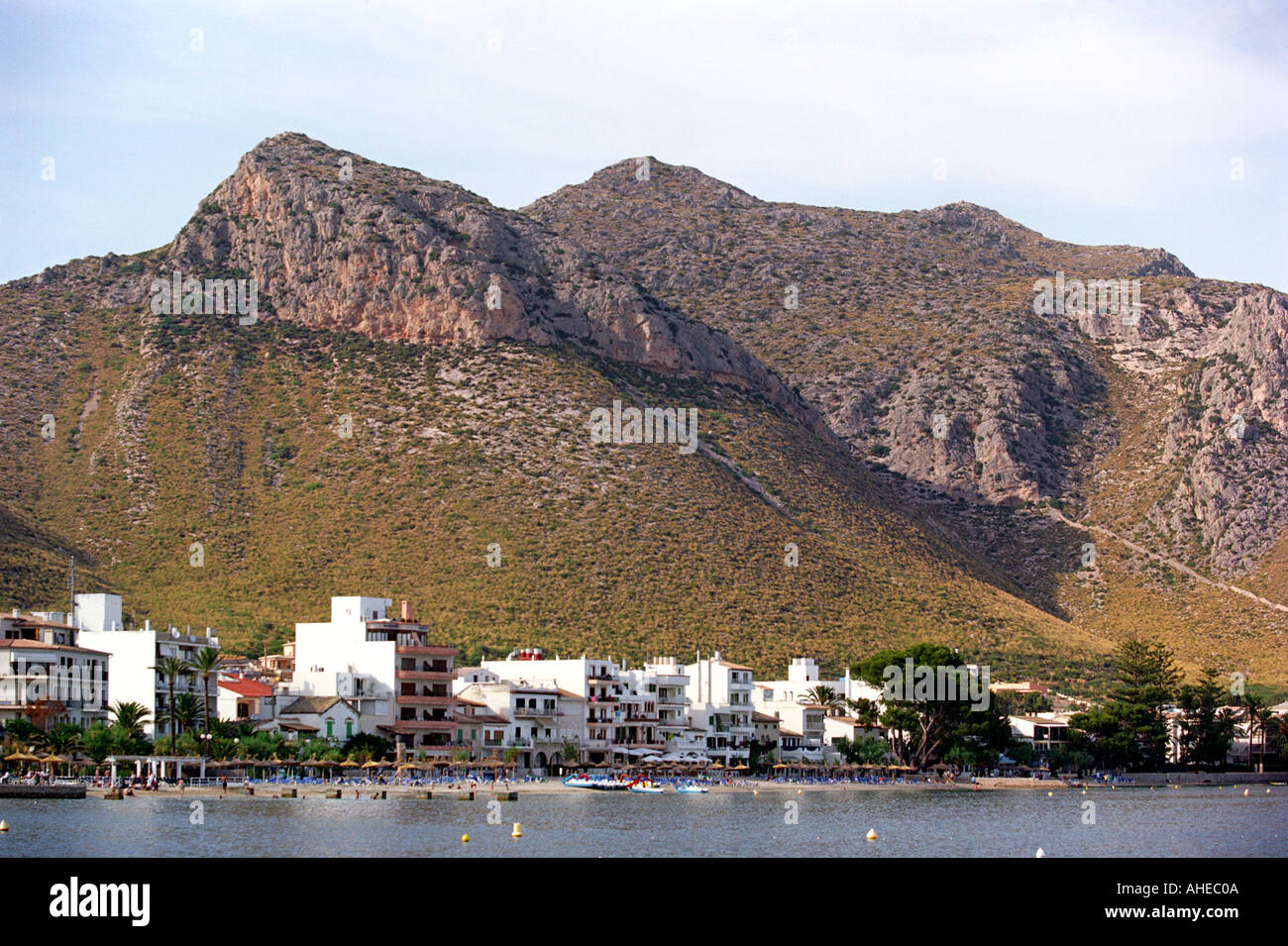 Seafront at Puerto Pollensa in Majorca Stock Photo