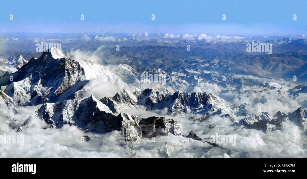 panoramic aerial view of the Everest massif from the SE Stock Photo - Alamy