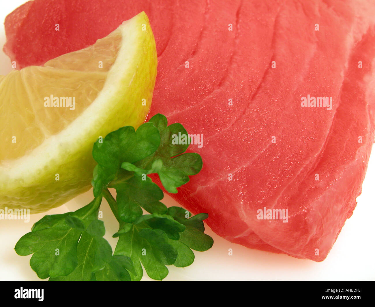 TUNA steak of Thunfisch tunafish fillets sushi quality lemon lime