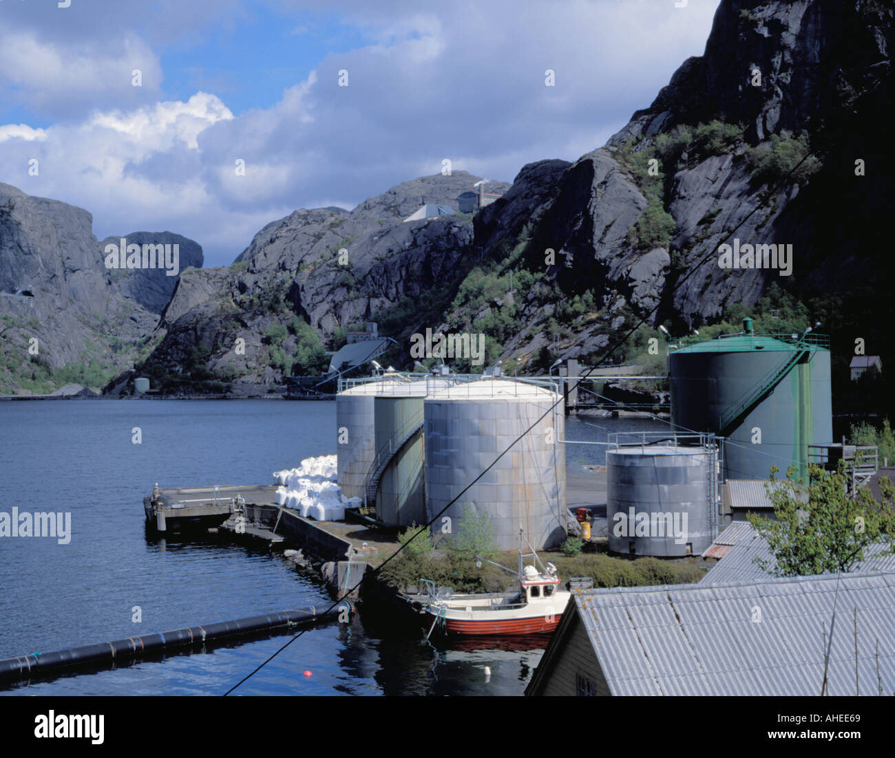 'A S Titania's' Ilmenite works, high above Jøssingfjord, Rogaland, Norway. Stock Photo