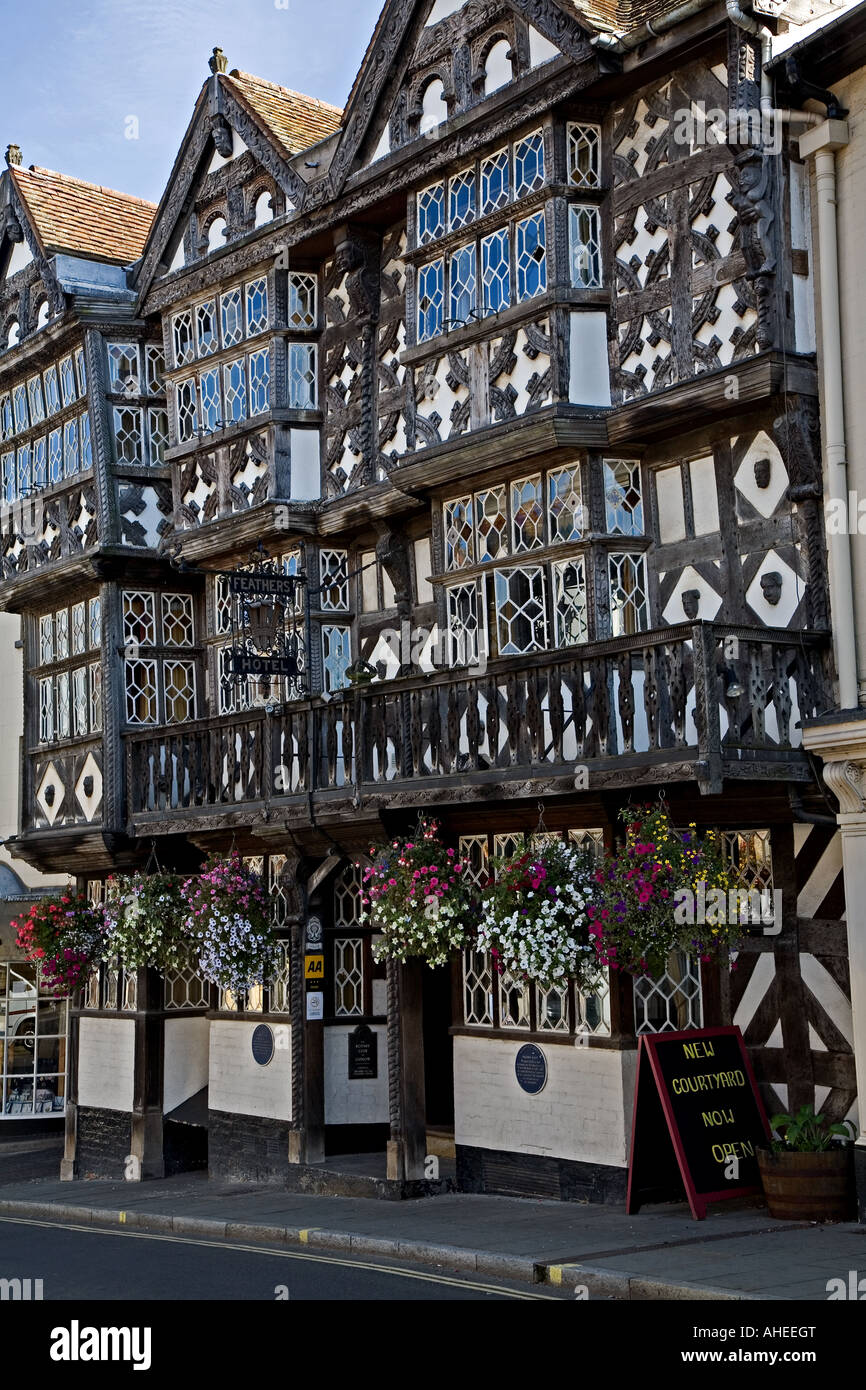 Feathers Hotel, Ludlow town center, Shropshire Stock Photo - Alamy