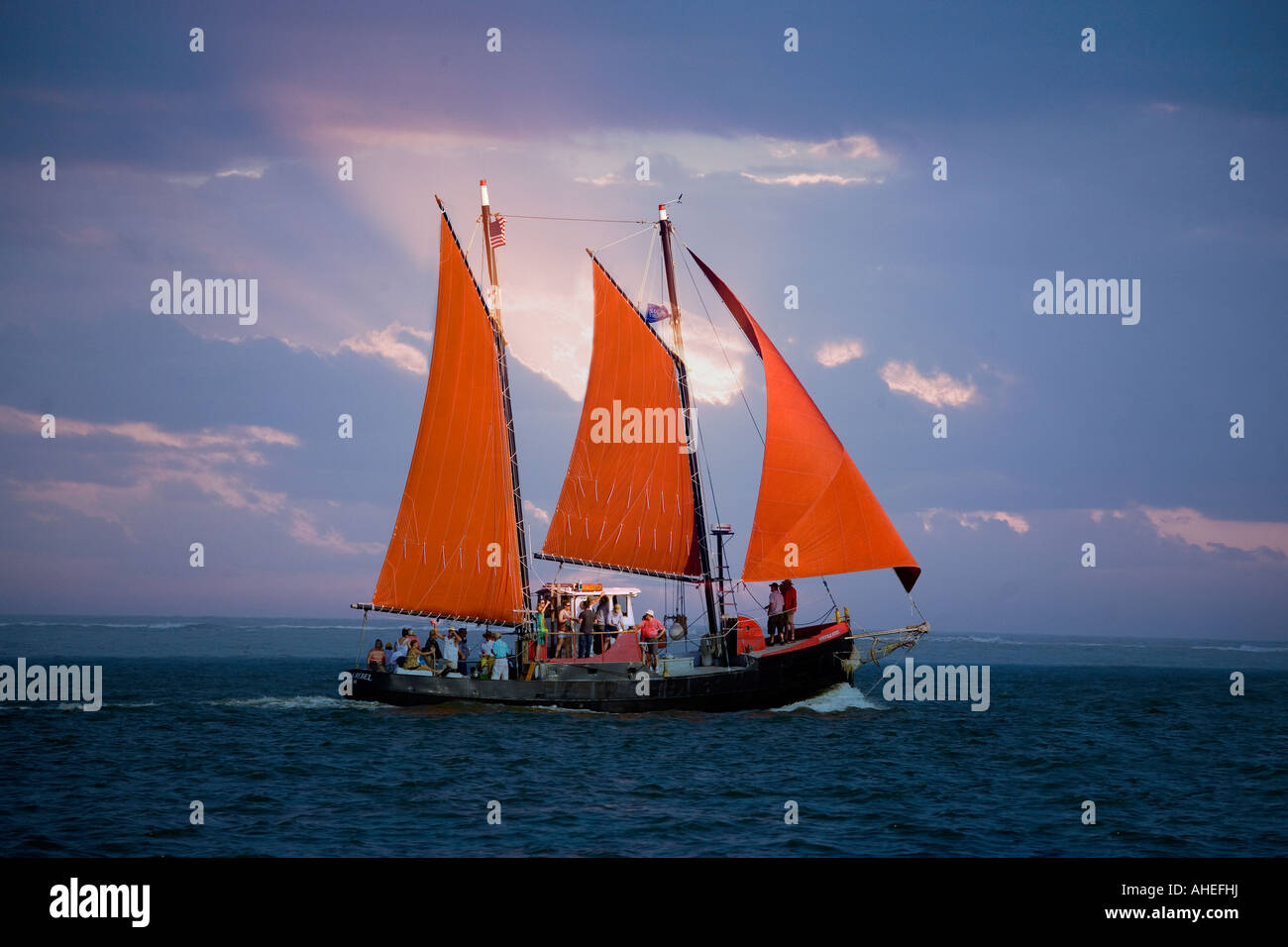 Tall ship on the open ocean Stock Photo - Alamy