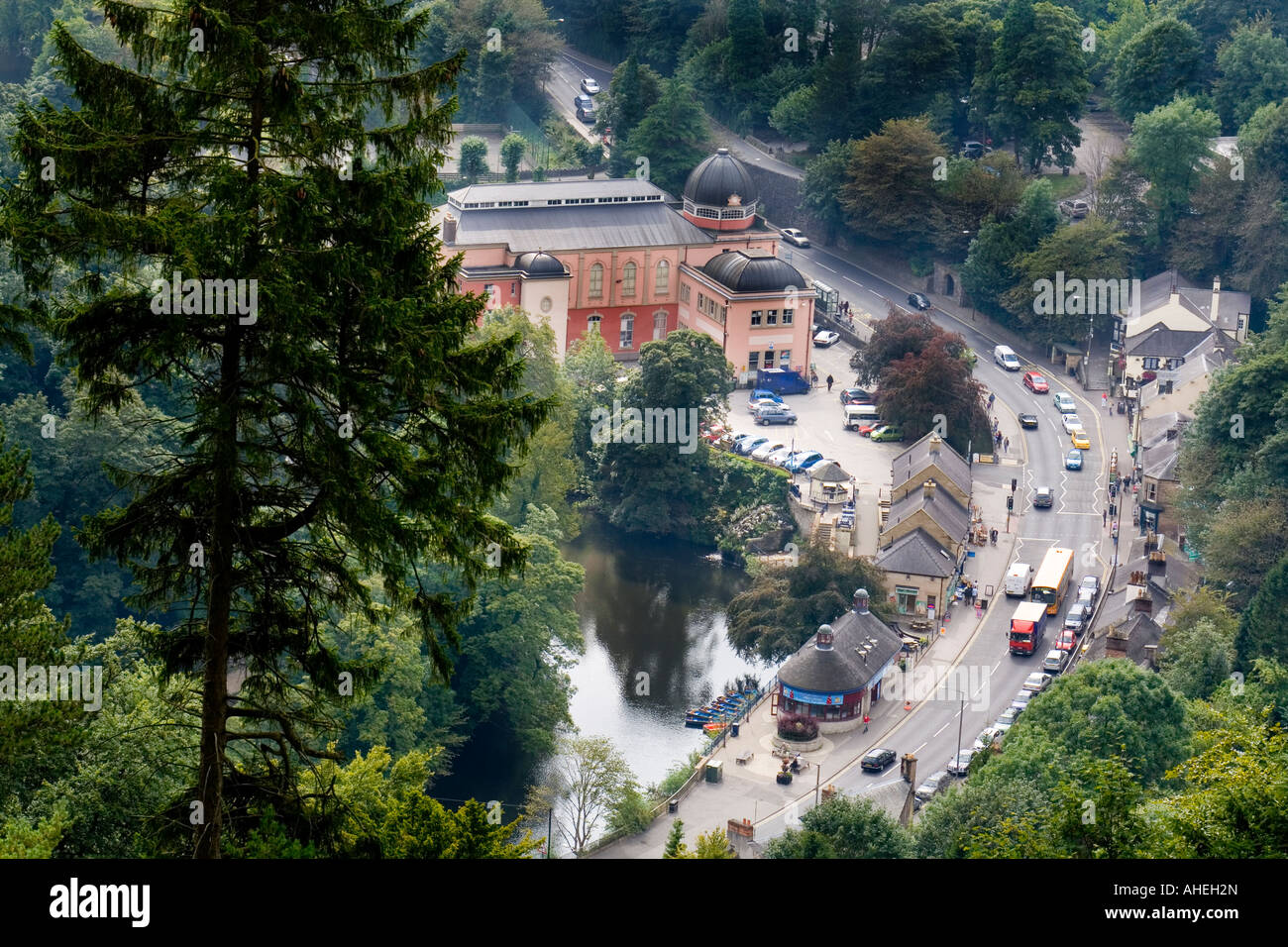 Matlock Bath viewed from Heights Of Abraham, Derbyshire England UK Stock Photo
