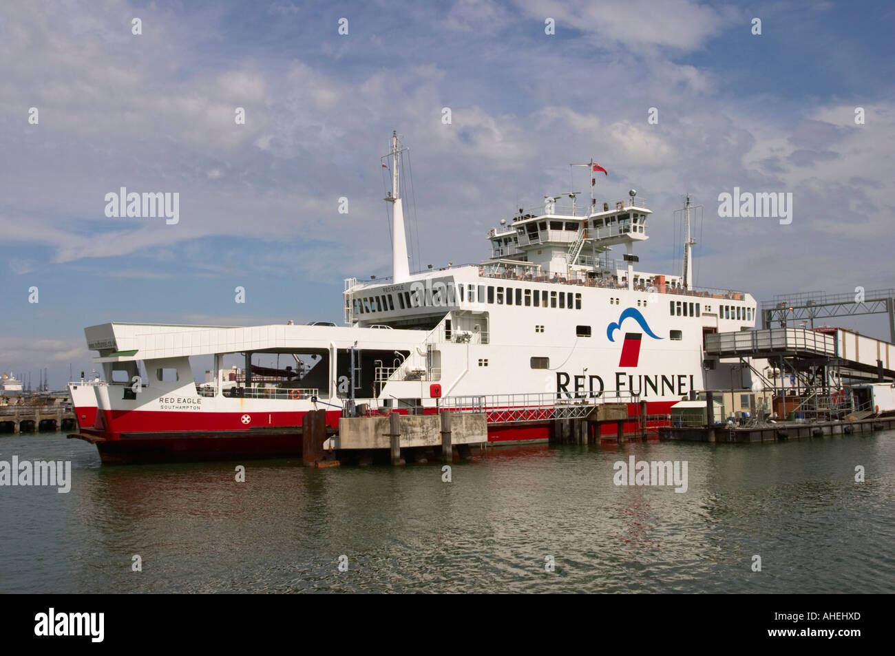 Red Funnel Ferry at Southampton preparing for departure to East Cowes
