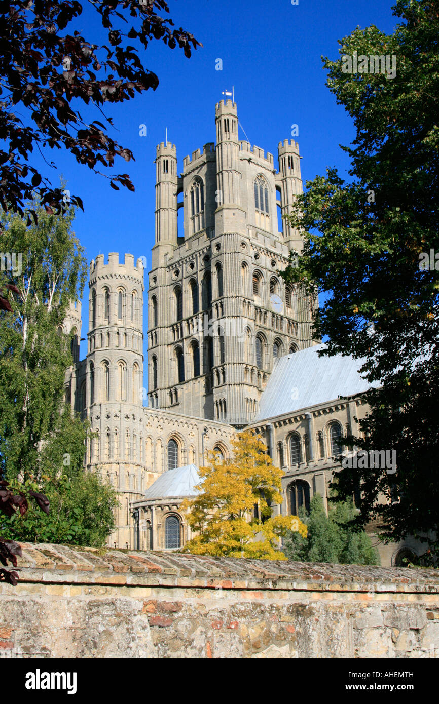 ely cathedral autumn cambridgeshire england uk gb Stock Photo - Alamy
