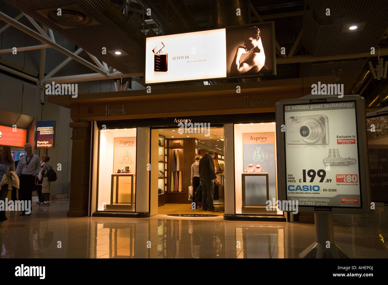 Asprey the jewellers and Harrods outlet at London Heathrow airport