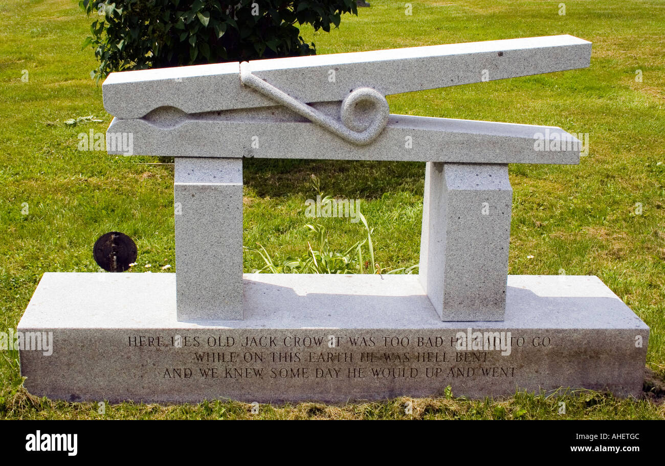 Clothespin grave marker at a cemetary in Middlesex Vermont Stock Photo