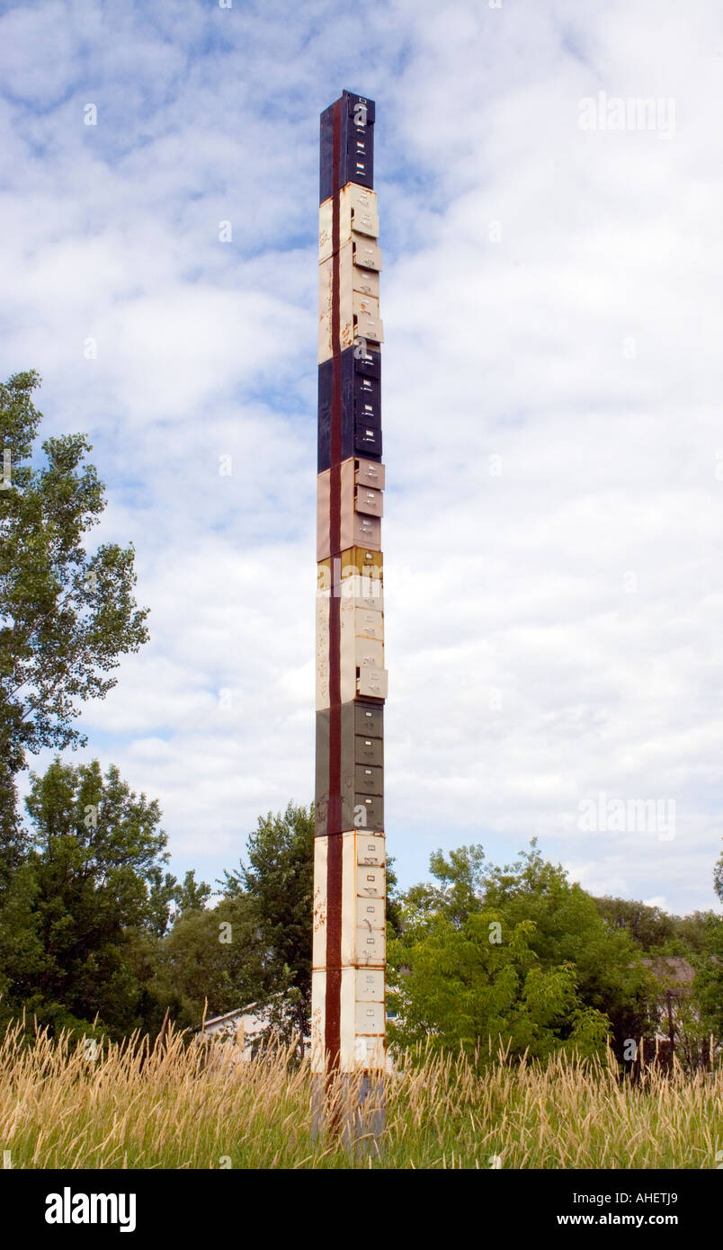 The world s tallest filing has 38 drawers and sits in an empty