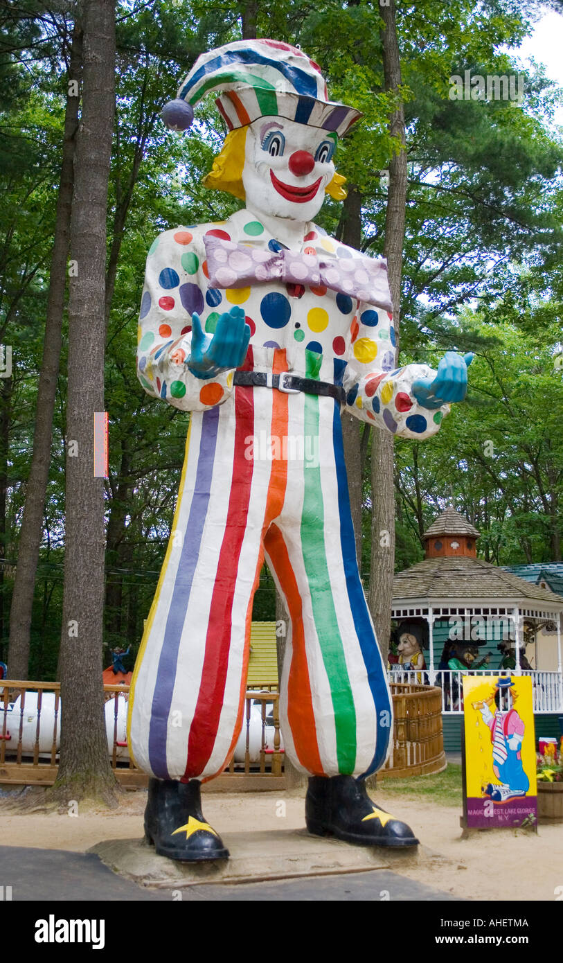 Giant clown muffler man at the Magic Forest in Lake New York