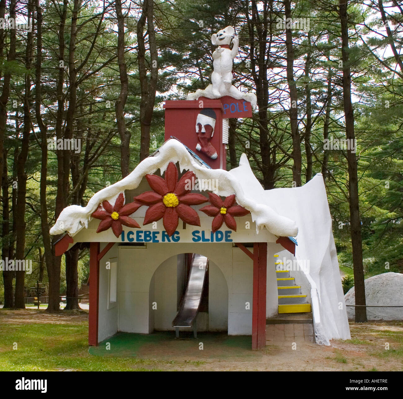 Iceberg Slide at Santa Land USA in Putney Vermont Stock Photo Alamy
