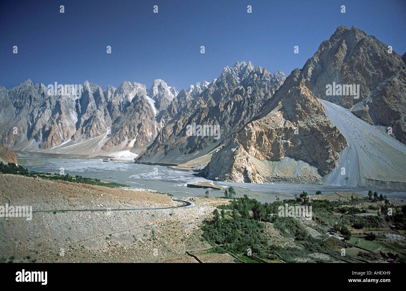 Pakistan View of mountains above the village of Passu photographed