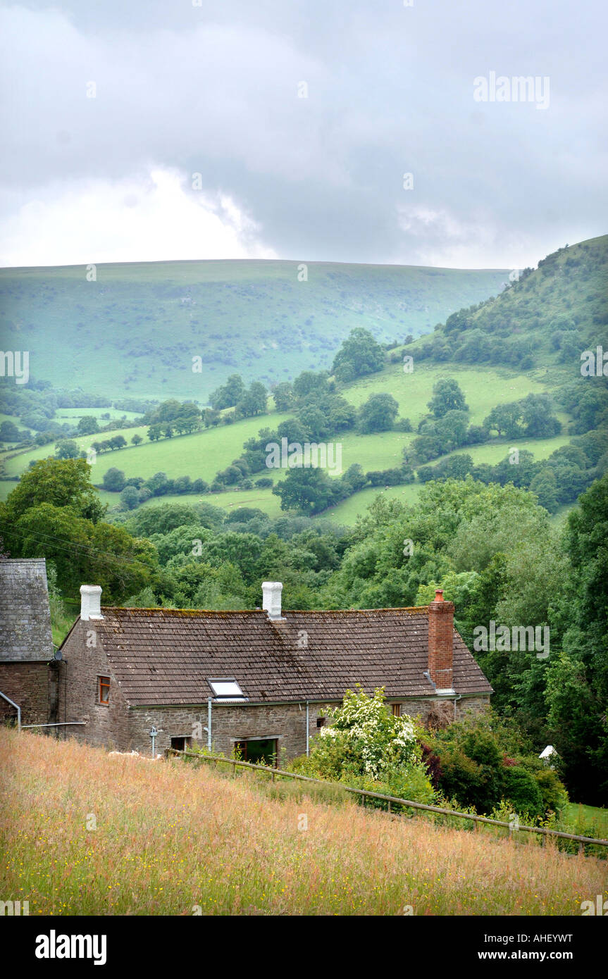 CONVERTED FARM BUILDINGS NEAR CRICKHOWELL POWYS WALES UK Stock Photo