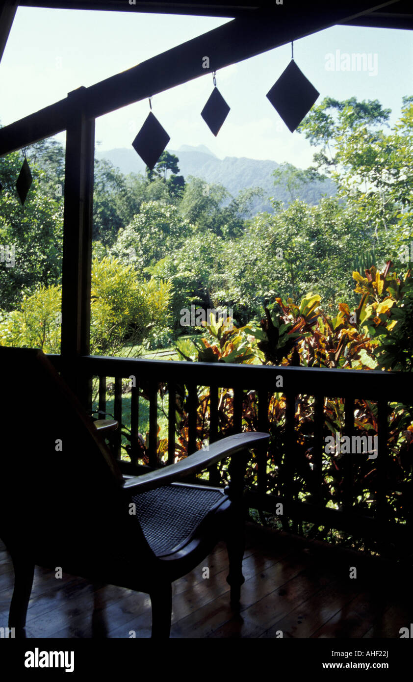 View from the verranda at The Lodge at Pico Bonito Near La Ceiba, Honduras Stock Photo