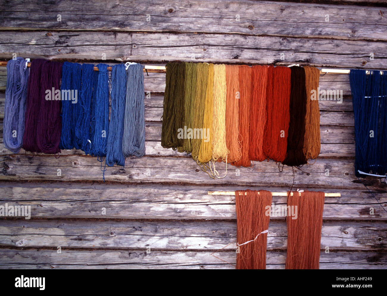 Natural coloured wool Punkalaidun Finland Stock Photo