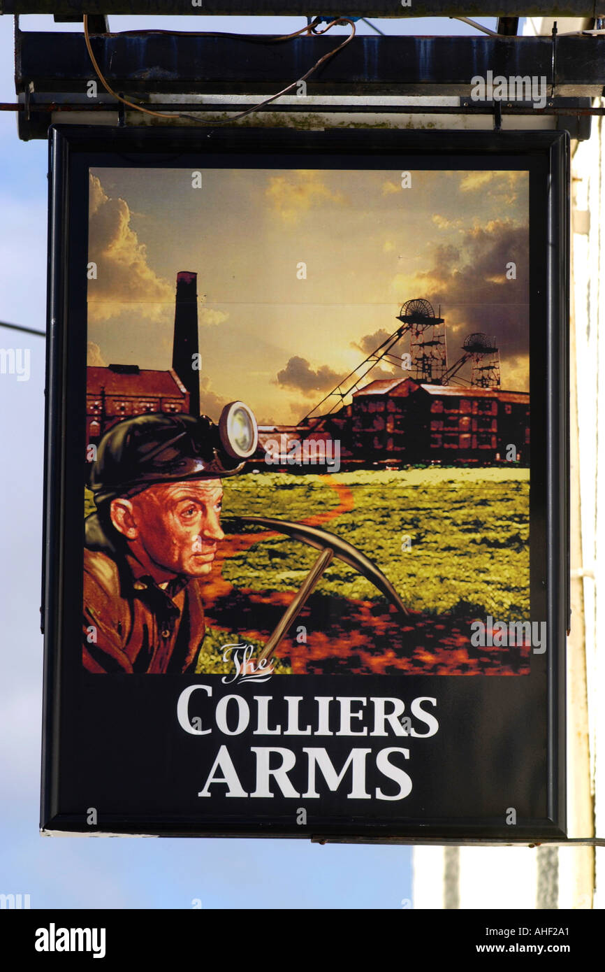 Pub sign The Colliers Arms in Pontypool South Wales UK Stock Photo - Alamy