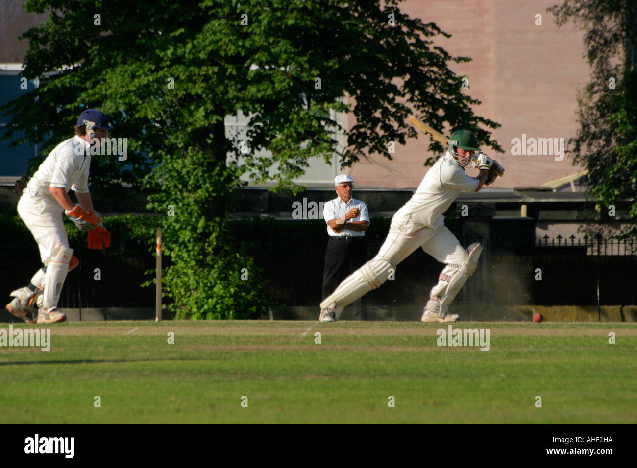 Cricket match in grounds of Cheltenham College UK Stock Photo Alamy