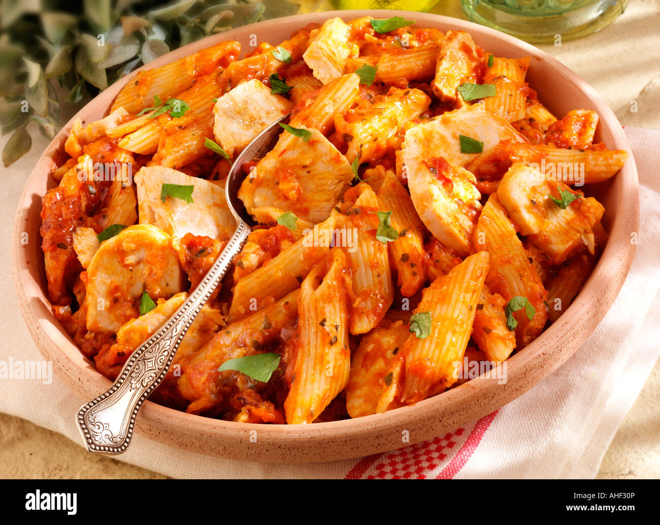 Italian Chicken Arrabiata Stock Photo Alamy