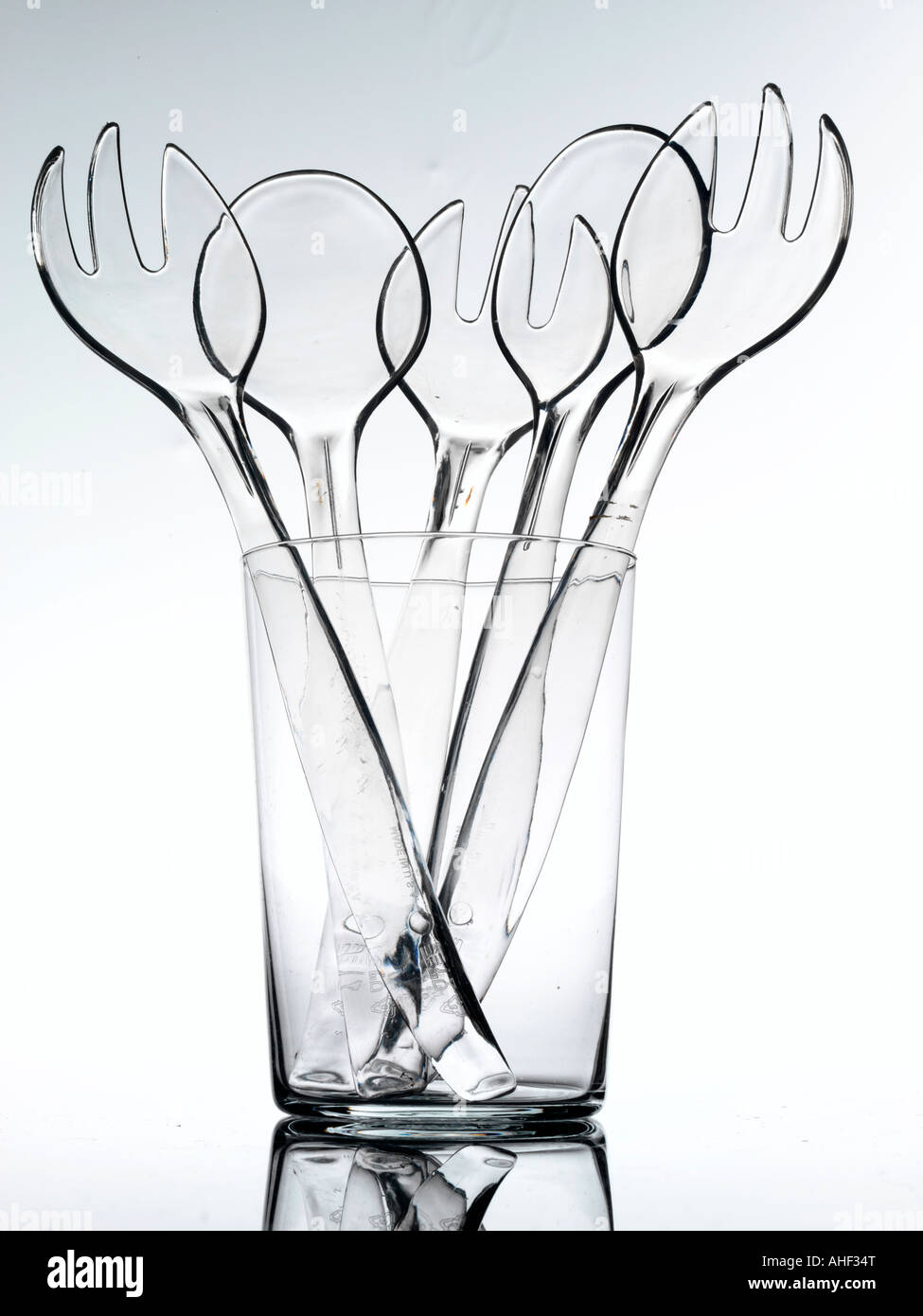 CLEAR PLASTIC SERVING UTENSILS Stock Photo Alamy