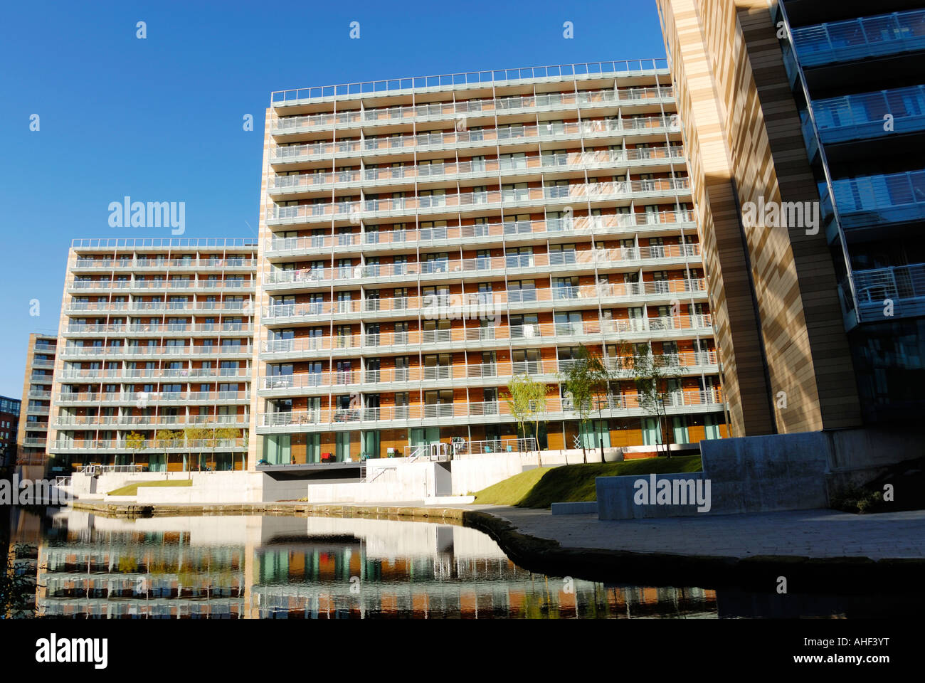 Modern canalside luxury apartments built on St Island