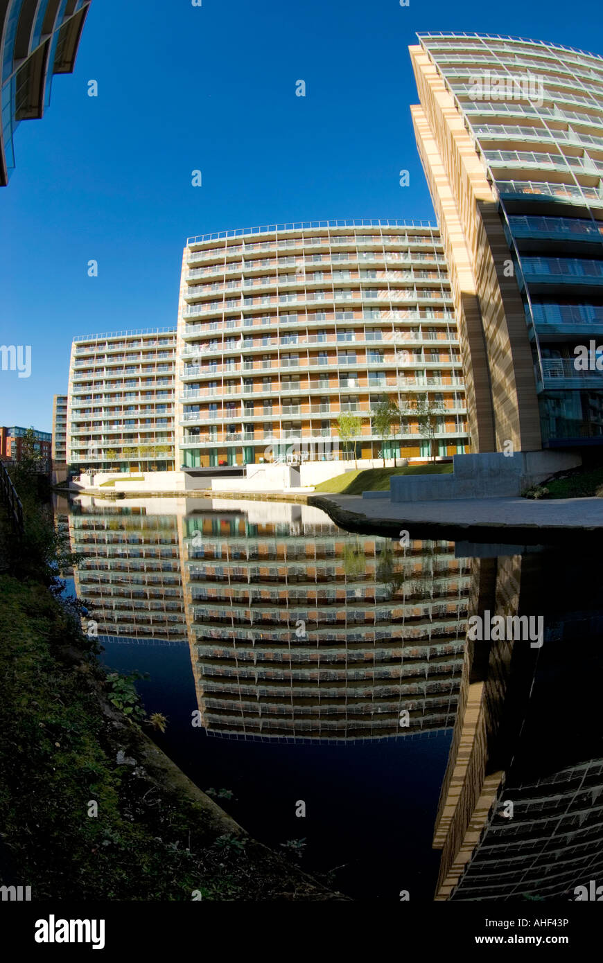 Modern canalside luxury apartments built on St Island