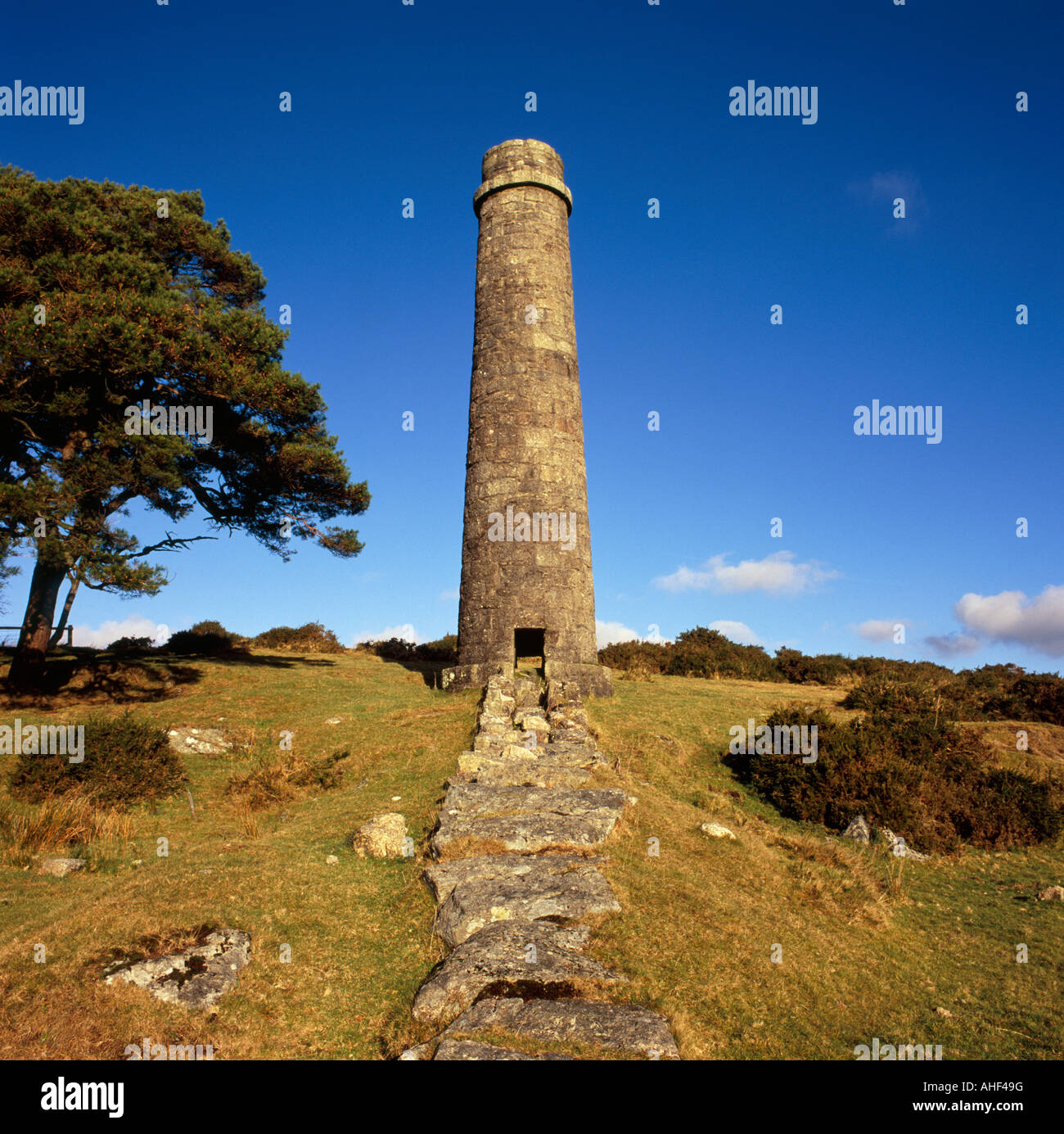 Chimney at Powder Mills, Dartmoor, UK Stock Photo