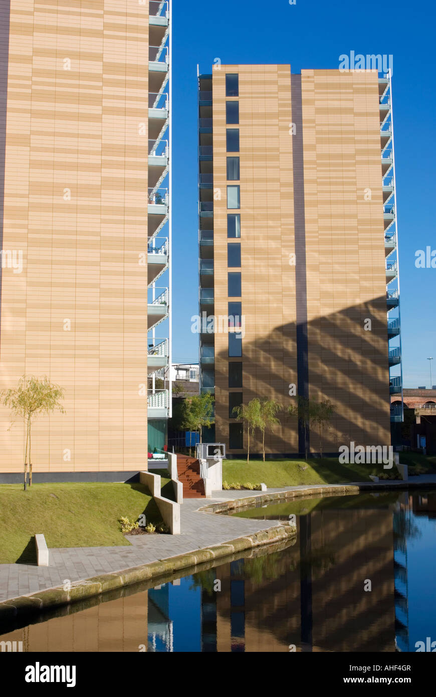 Modern canalside luxury apartments built on St Island
