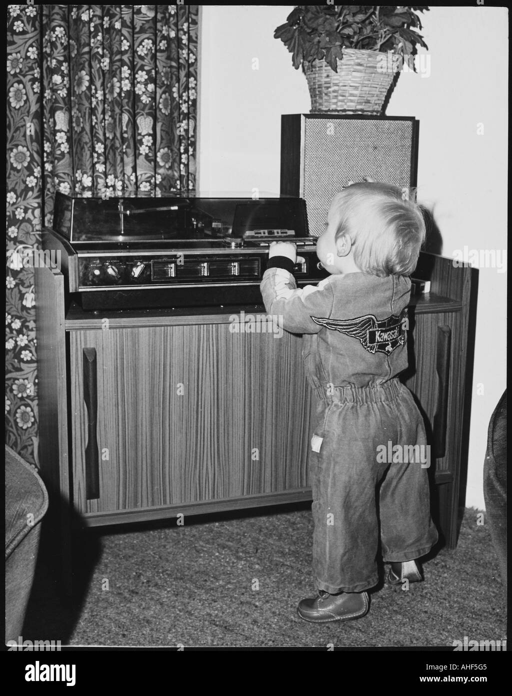Baby And Radiogram Stock Photo