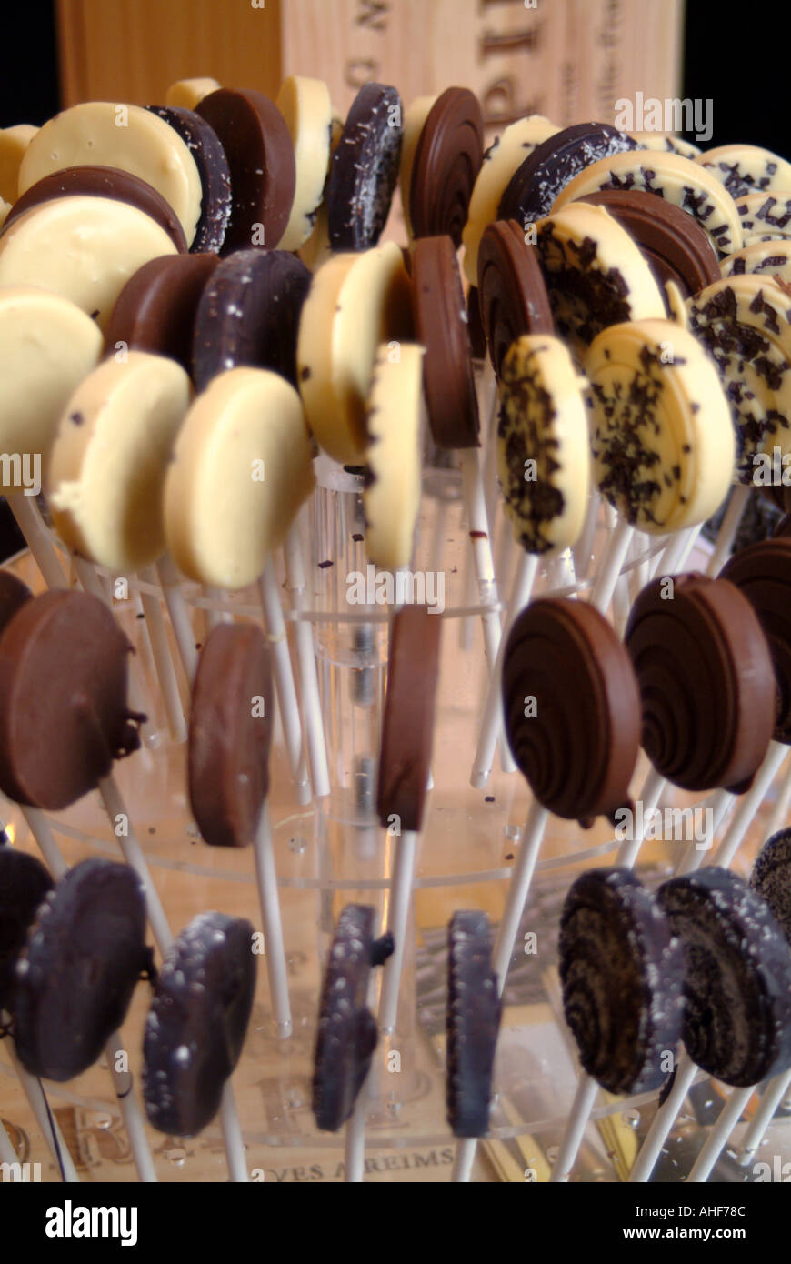 France Aube Troyes Chocolate lollipop display Stock Photo - Alamy, image size:870x1390