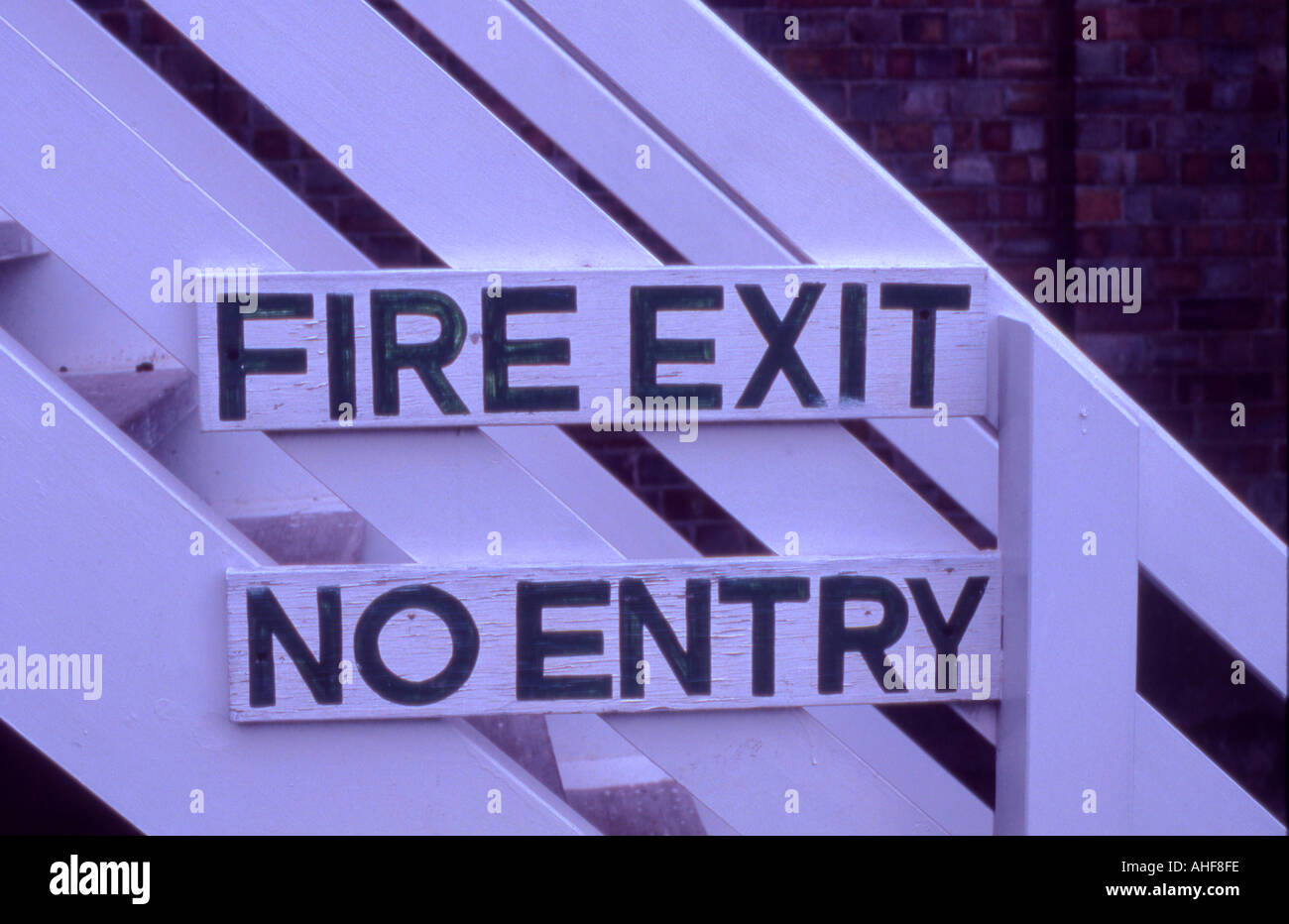 Fire Exit Snape Malting Suffolk Stock Photo