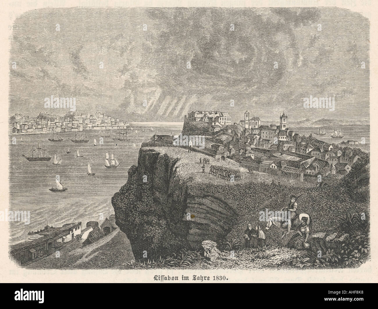 Lisbon In 1830 Stock Photo Alamy
