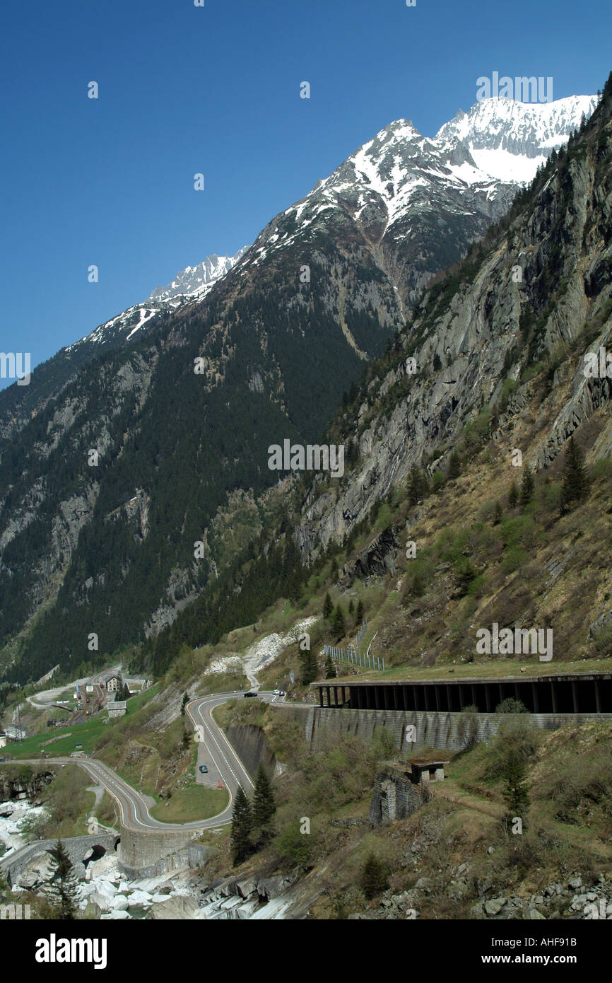 Winding Road in the Swiss Alps Stock Photo - Alamy