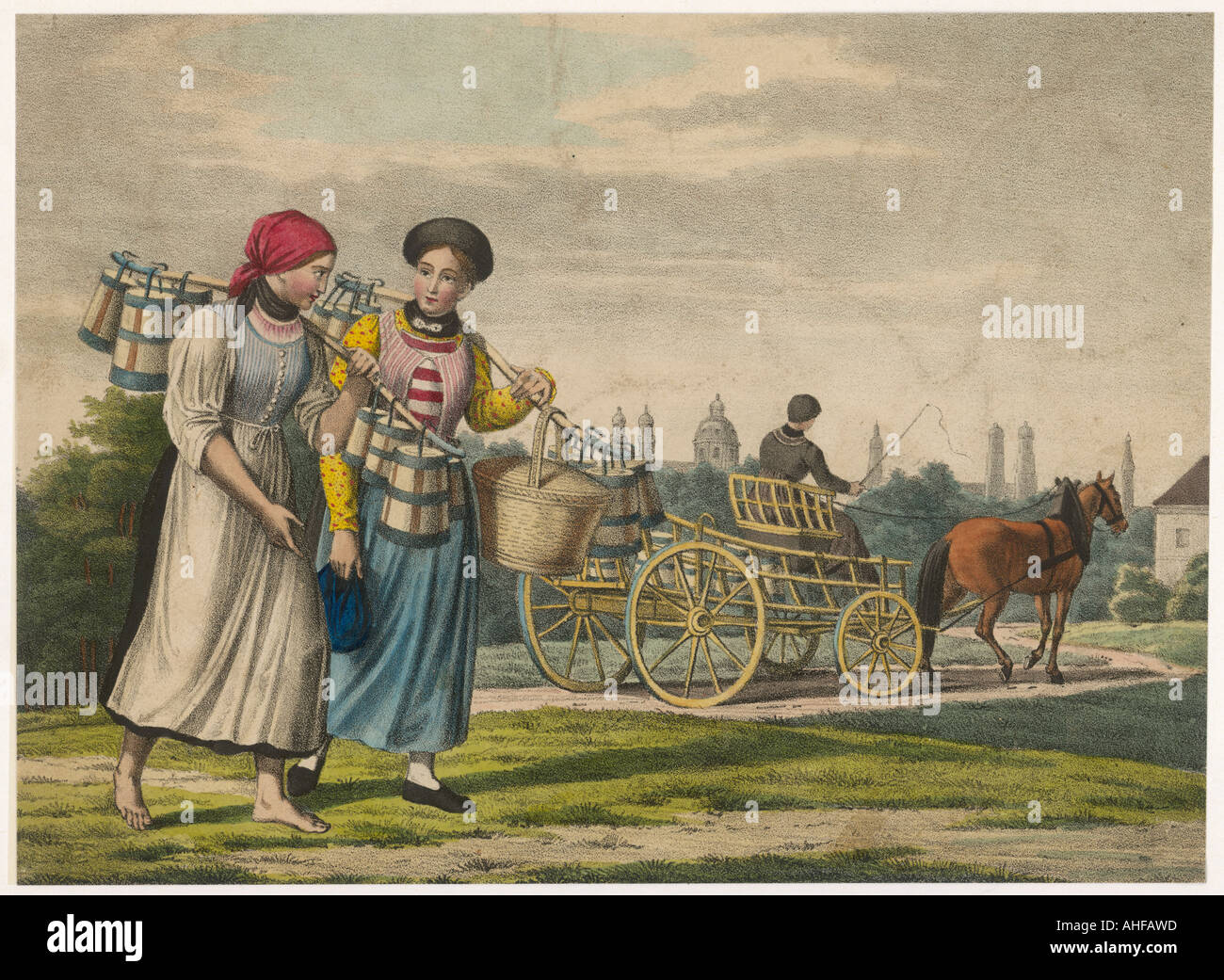 German Peasant Girls Stock Photo - Alamy
