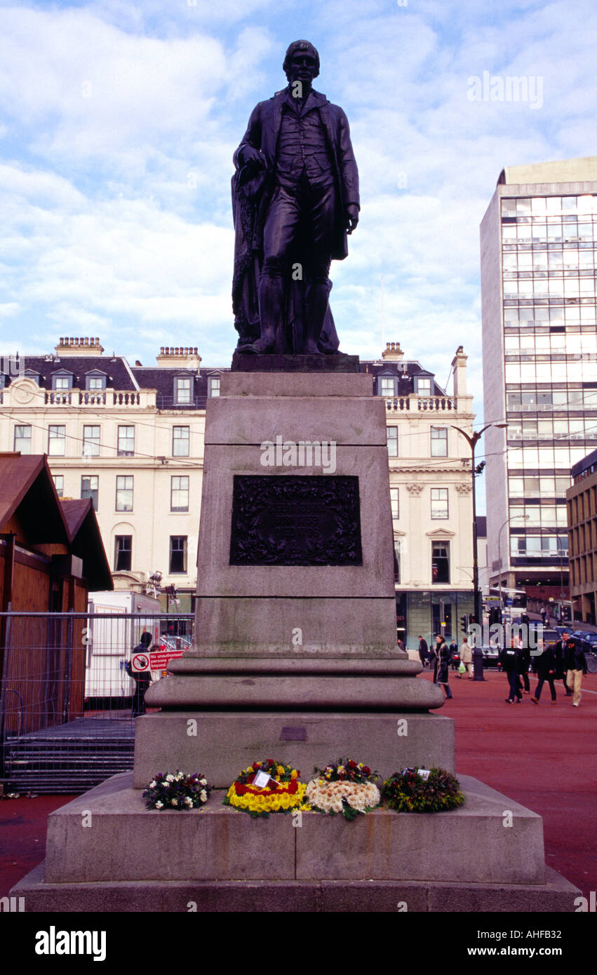Robert Burns statue Square Glasgow Scotland Europe Stock Photo