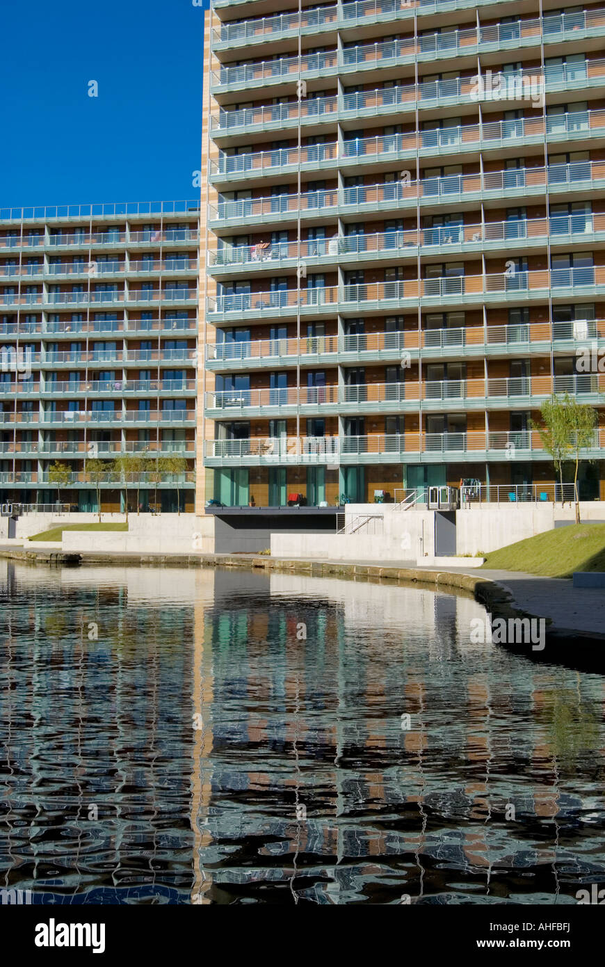 Modern canalside luxury apartments built on St Island