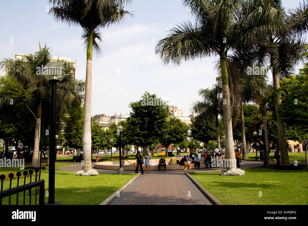 Parque Kennedy, also known as Miraflores Central Park, Lima, Peru Stock