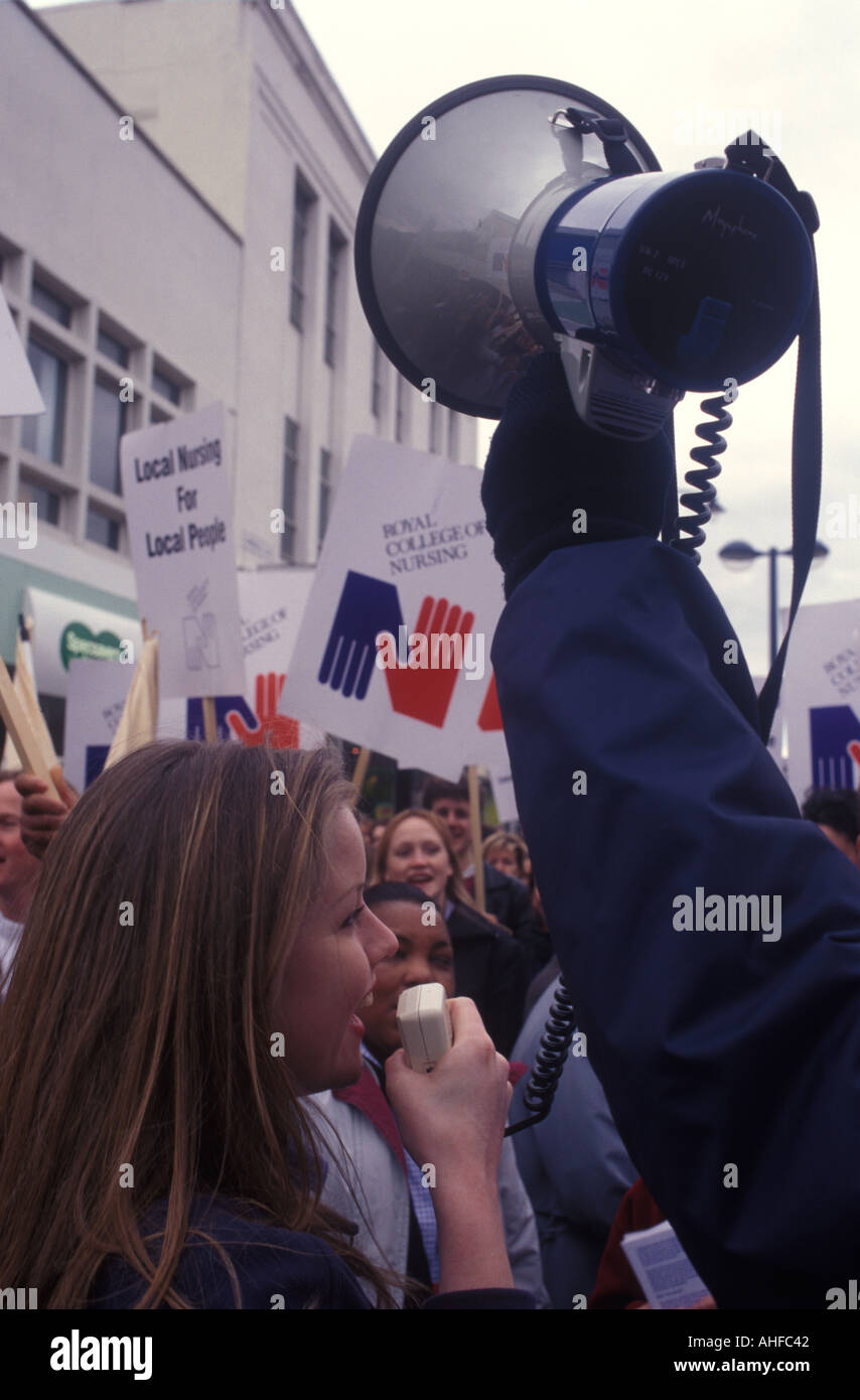 Nurses demonstrate for better pay and conditions, Portsmouth, UK. Stock Photo