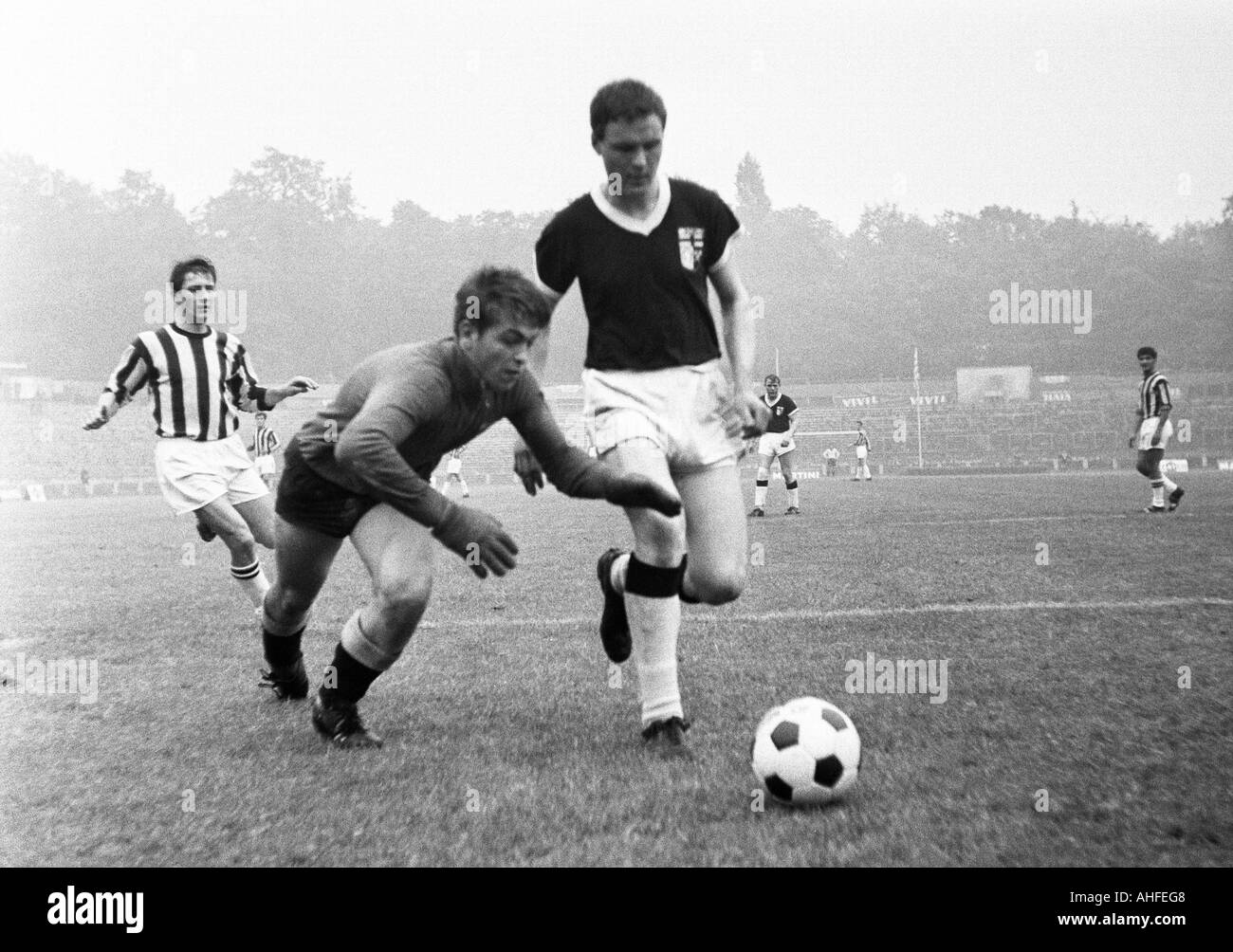 football, international junior class tournament 1965, Juventus Turin versus a select team of Marl 2:2, Jahn Stadium in Marl, scene of the match Stock Photo