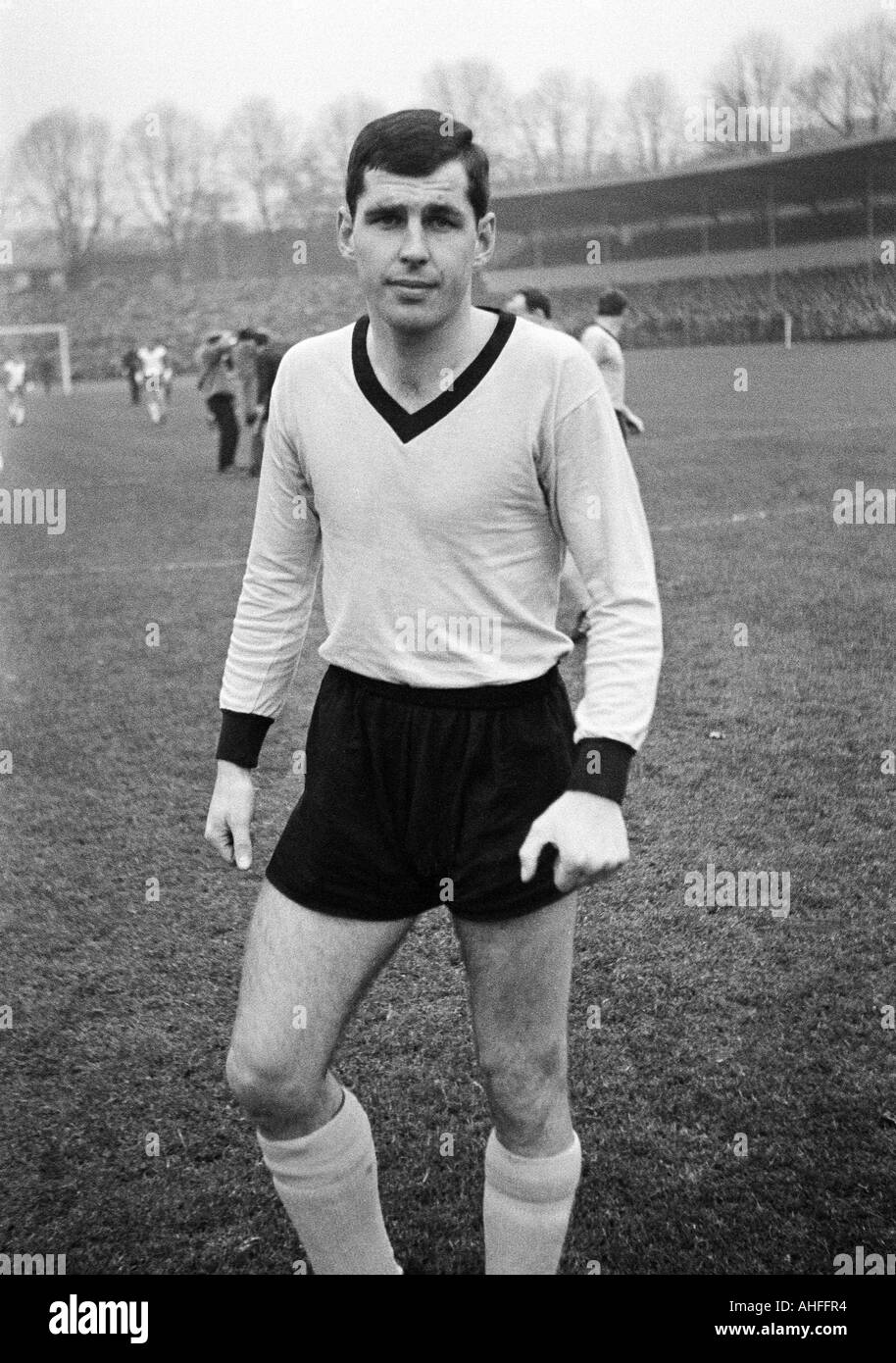 football, Bundesliga, 1965/1966, Stadium Rote Erde in Dortmund, Borussia Dortmund versus SV Werder Bremen 2:1, football player, portrait of Lothar Emmerich Stock Photo