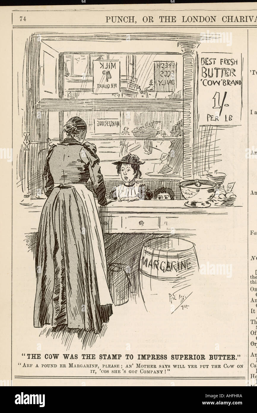 Margarine Cartoon 1894 Stock Photo