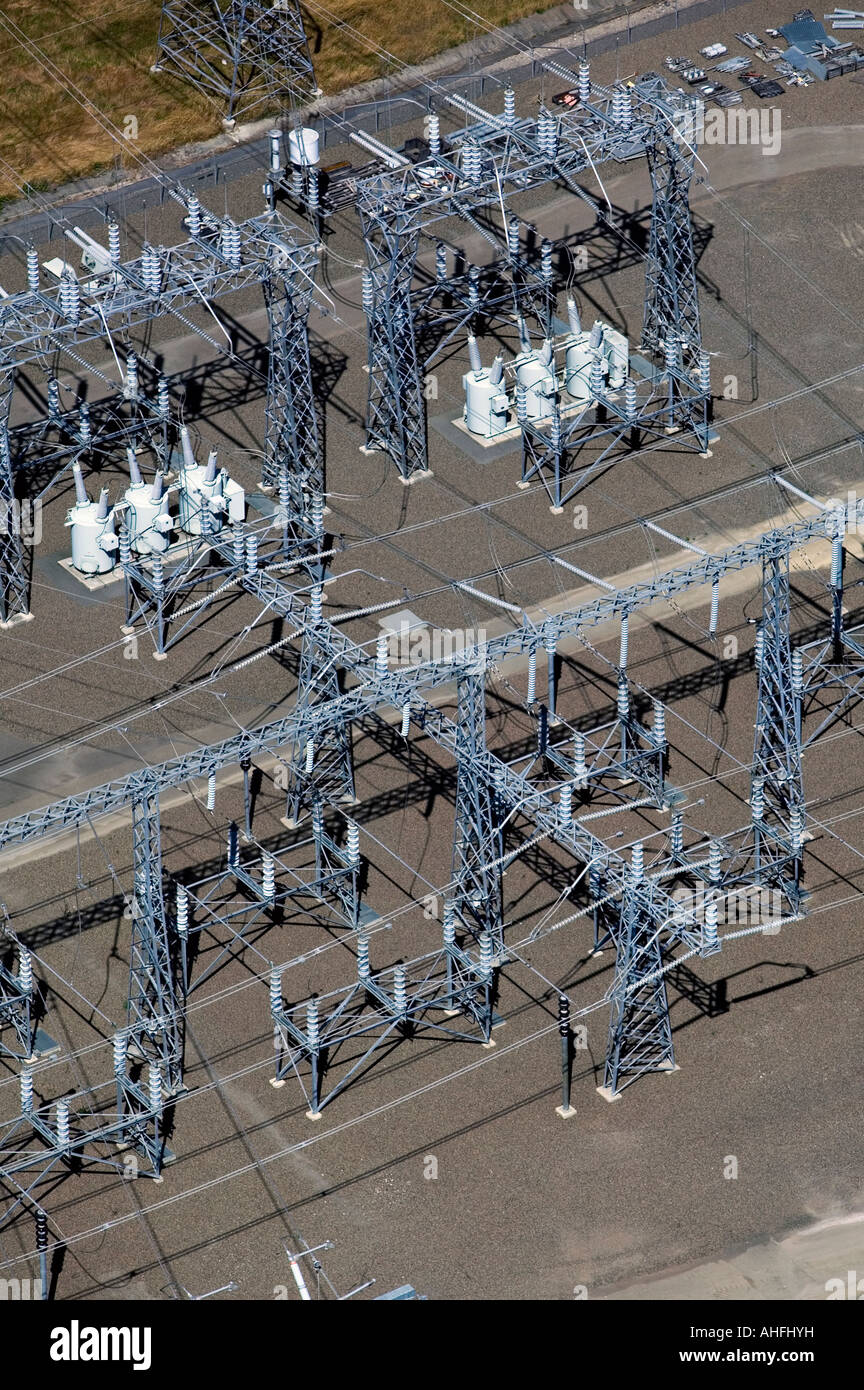 aerial above Petaluma electrical substation PG&E Pacific Gas Electric